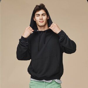 Jungmaven black montauk hooded sweatshirt, size medium